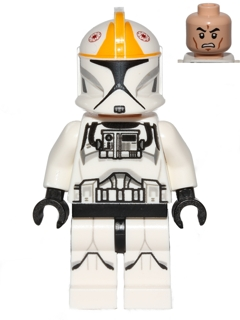 sw0609 - Clone Trooper Pilot (Phase 1) - Bright Light Orange Markings, Printed Legs, Scowl