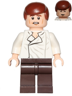 sw0714 - Han Solo - White Shirt with Wrinkles on Front, Dark Brown Legs, Smooth Hair