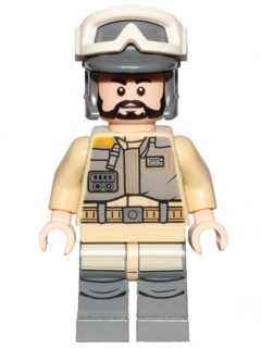 sw0803 - Rebel Trooper - White Goggles, Dark Bluish Gray Helmet, Black Beard (Private Kappehl)