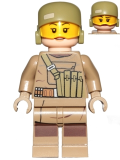 sw0853 - Resistance Trooper (Female) - Dark Tan Hoodie Jacket, Ammo Pouch, Helmet without Chin Guard