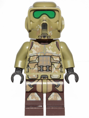 sw1002 - Clone Scout Trooper, 41st Elite Corps (Phase 2) - Kashyyyk Camouflage, Dark Tan Markings on Legs, Scowl
