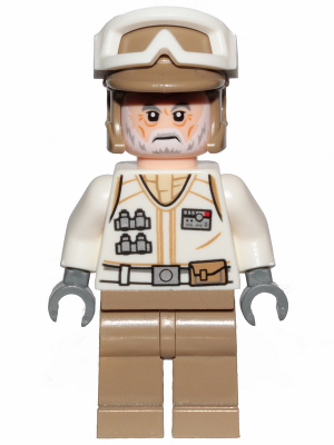 sw1014 - Hoth Rebel Trooper White Uniform, Dark Tan Legs (White Beard)