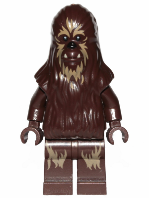sw1028 - Wookiee Warrior - Dark Brown with Dark Tan Fur, Printed Legs