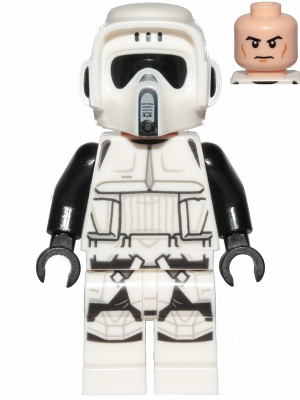 sw1116 - Imperial Scout Trooper - Male, Dual Molded Helmet, Light Nougat Head, Cheek Lines