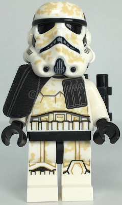 sw1131 - Sandtrooper (Enlisted) - Dual Molded Helmet, Black Pauldron, Ammo Pouch, Dirt Stains, Survival Backpack, Frown
