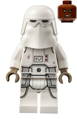 sw1179 - Snowtrooper - Male, Printed Legs, Dark Tan Hands, Reddish Brown Head, Grimace