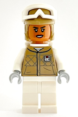 sw1185 - Hoth Rebel Trooper Dark Tan Uniform and Helmet, White Legs and Backpack, Female
