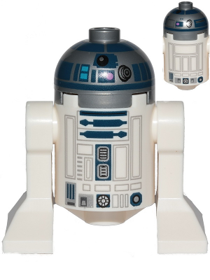 sw1202 - Astromech Droid, R2-D2 - Flat Silver Head, Dark Pink Dots, Large Receptor, Back Printing