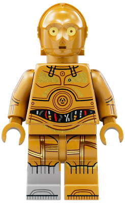 sw1209 - C-3PO - Molded Light Bluish Gray Lower Leg, Printed Arms