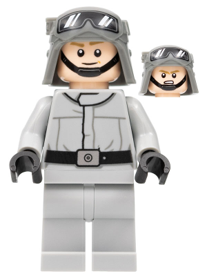 sw1217 - Imperial AT-ST Driver - Helmet with Molded Goggles, Light Bluish Gray Jumpsuit, Plain Legs