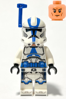 sw1246 - Clone Trooper Officer, 501st Legion (Phase 2) - White Arms, Blue Rangefinder, Nougat Head, Helmet with Holes