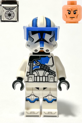 sw1247 - Clone Heavy Trooper, 501st Legion (Phase 2) - White Arms, Blue Visor, Backpack, Nougat Head, Helmet with Holes