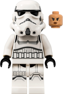 sw1275 - Imperial Stormtrooper - Female, Dual Molded Helmet with Light Bluish Gray Panels on Back, Shoulder Belts, Nougat Head