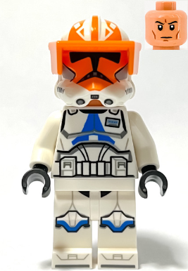 sw1277 - Clone Captain Vaughn, 501st Legion, 332nd Company (Phase 2) - Helmet with Holes and Togruta Markings, Orange Visor