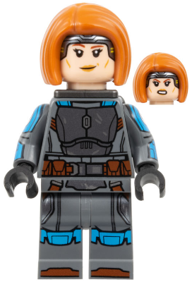 sw1287 - Bo-Katan Kryze - Printed Arms, Jet Pack, Dark Orange Hair