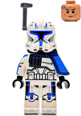 sw1315 - Clone Trooper Captain Rex, 501st Legion (Phase 2) - Blue Cloth Pauldron, Rangefinder, Printed White Arms