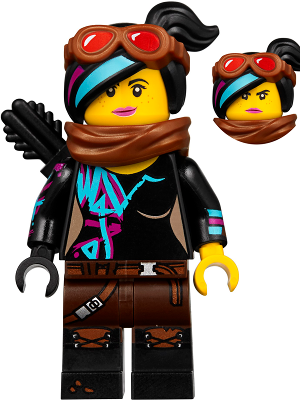 tlm129 - Lucy Wyldstyle with Black Quiver, Reddish Brown Scarf and Goggles, Smile / Angry