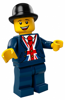 tls094 - LEGO Brand Store Male, Bowler Hat, Lester - Leicester Square London UK