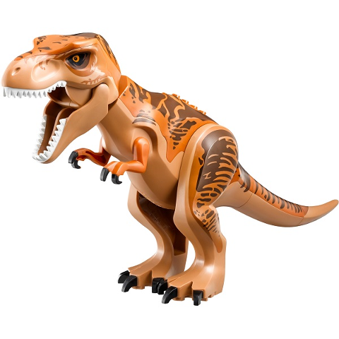 trex04 - Dinosaur Tyrannosaurus rex with Dark Orange Back, Dark Brown Markings