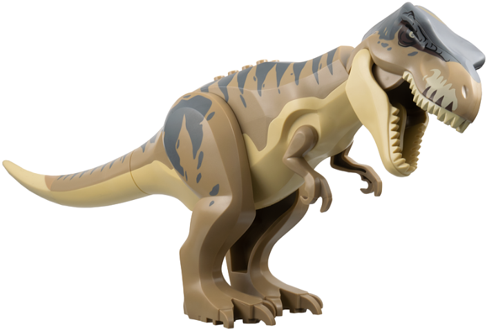 trex12 - Dinosaur Tyrannosaurus rex with Dark Tan Back and Dark Bluish Gray Markings