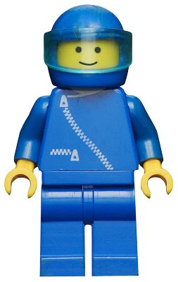 zip004 - Jacket with Zipper - Blue, Blue Legs, Blue Helmet, Trans-Light Blue Visor